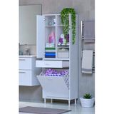 Eliusta Mira Dolap 6 Bölme Çok Fonksiyonlu Banyo Dolabı 55 Cm Beyaz Sepetli Dolap 55X171x32,5 Cm Organizer