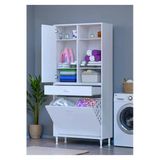 Eliusta Mira Dolap 6 Bölme Çok Fonksiyonlu Banyo Dolabı 75 Cm Beyaz Sepetli Dolap 75X171x32,5 Cm Organizer