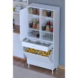 Eliusta Mira Dolap 6 Bölme Çok Fonksiyonlu Banyo Dolabı 80 Cm Beyaz Sepetli Dolap 80X171x32,5 Cm Organizer