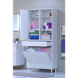 Eliusta Mira Dolap 6 Bölme Çok Fonksiyonlu Banyo Dolabı 85 Cm Beyaz Sepetli Dolap 85X171x32,5 Cm Organizer