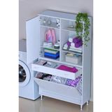 Eliusta Mira Dolap 6 Bölme Çok Fonksiyonlu Banyo Dolabı 90 Cm Beyaz Sepetli Dolap 90X171x32,5 Cm Organizer