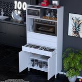 Eliusta Miray 100 cm Mutfak Standı Fırın Dolabı Çok Amaçlı Dolap Beyaz Kiler Banyo Dolabı 100X194X32 cm