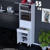 Eliusta Miray 55 cm Mutfak Standı Fırın Dolabı Çok Amaçlı Dolap Beyaz Kiler Banyo Dolabı 55X194X32 cm