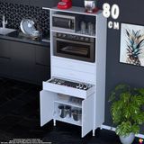 Eliusta Miray 80 cm Mutfak Standı Fırın Dolabı Çok Amaçlı Dolap Beyaz Kiler Banyo Dolabı 80X194X32 cm