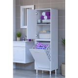 Eliusta Miretta Üst Bölme Kapaklı Altı Kirli Sepetli Dolap 50 Cm Genişlik Beyaz 50X138x32,5 Cm Dolap