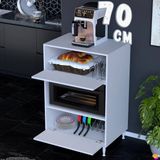 Eliusta Modo 2 Kapaklı Mutfak Dolabı 70 cm Mikrodalga Fırın Standı Çok Amaçlı Düzenleyici Kiler Beyaz Dolap
