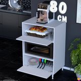 Eliusta Modo 2 Kapaklı Mutfak Dolabı 80 cm Mikrodalga Fırın Standı Çok Amaçlı Düzenleyici Kiler Beyaz Dolap