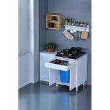 Eliusta Mono Duvara Monte 60 Cm Baharat Raflı Ocak Altı Dolap 60X88x48 Cm Tüp Bölmeli Mutfak Ünitesi