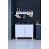 Eliusta Mono Duvara Monte 70 cm Baharat Raflı Ocak Altı Dolap 70X88X48 cm Tüp Bölmeli Mutfak Ünitesi - Beyaz