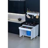 Eliusta Mono Duvara Monte 75 Cm Baharat Raflı Ocak Altı Dolap 75X88x48 Cm Tüp Bölmeli Mutfak Ünitesi
