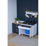 Eliusta Mono Duvara Monte 80 Cm Baharat Raflı Ocak Altı Dolap 80X88x48 Cm Tüp Bölmeli Mutfak Ünitesi