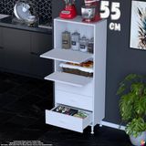 Eliusta More 55 cm Çok Amaçlı Organizer Mutfak Kiler Banyo 2 Kapaklı 3 Çekmeceli Mutfak Dolabı 55X150X32 cm - Beyaz