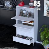 Eliusta More 85 cm Çok Amaçlı Organizer Mutfak Kiler Banyo 2 Kapaklı 3 Çekmeceli Mutfak Dolabı 85X150X32 cm - Beyaz