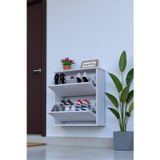 Eliusta Narel Beyaz Renk Kapı Önü Ayakkabılık 72 cm Genişlik Dış Mekan Asma Ayakkabılık 72 x 78 x 26 cm