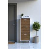 Eliusta Nefes Ayaklı 52 cm Ayakkabılık Kapı Önü/antre 3 Düşer Kapaklı Ceviz 52X127X26 cm Ayakkabılık - Ceviz - Beyaz