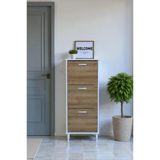 Eliusta Nefes Ayaklı 52 Cm Ayakkabılık Kapı Önü/Antre 3 Düşer Kapaklı Meşe 52X127x26 Cm Ayakkabılık