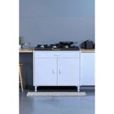 Eliusta Nehir 80 Cm Mutfak Dolabı Çok Amaçlı Ankastre Set Ocak Dolabı 80X88x48 Cm Raflı 2 Bölmeli Dolap