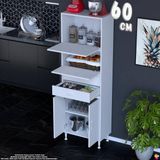 Eliusta Nexa 60 cm 2 Çekmece 4 Kapaklı Çok Amaçlı Mutfak, Bakliyat ve Kahve Köşesi Banyo Dolabı 60X181X32 cm - Beyaz