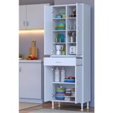 Eliusta Nexa Modüler Dolap 70 Cm Banyo/Mutfak Dolabı Extra Kullanım Alanlı 70X173x32,5 Cm Beyaz Dolap