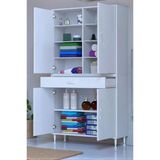 Eliusta Nexa Modüler Dolap 90 Cm Banyo/Mutfak Dolabı Extra Kullanım Alanlı 90X173x32,5 Cm Beyaz Dolap
