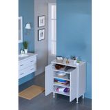 Eliusta Nirat 55 Cm 4 Bölmeli Beyaz Banyo Mutfak Dolabı 3 Raflı Kapaklı Çok Amaçlı Dolap 55X75x32,5 Cm