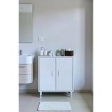 Eliusta Nirat 60 Cm 4 Bölmeli Beyaz Banyo Mutfak Dolabı 3 Raflı Kapaklı Çok Amaçlı Dolap 60X75x32,5 Cm