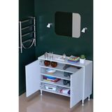 Eliusta Nirat 70 Cm 4 Bölmeli Beyaz Banyo Mutfak Dolabı 3 Raflı Kapaklı Çok Amaçlı Dolap 70X75x32,5 Cm