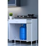 Eliusta Nıvera 70 cm Mutfak Dolabı Beyaz Ankastre 70X88X56 cm Ocak Dolabı Tüp Gizleyici Kapaklı Dolap