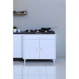 Eliusta Nıvera 80 cm Mutfak Dolabı Beyaz Ankastre 80X88X56 cm Ocak Dolabı Tüp Gizleyici Kapaklı Dolap