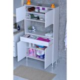 Eliusta Nordi 4 Kapak 2 Raflı Beyaz Dolap 100X173X32,5 cm Çekmeceli Çok Amaçlı Banyo/mutfak Dolabı - 100 cm