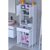 Eliusta Nordi 4 Kapak 2 Raflı Beyaz Dolap 55X173X32,5 cm Çekmeceli Çok Amaçlı Banyo/mutfak Dolabı - 55 cm