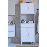Eliusta Nordi 4 Kapak 2 Raflı Beyaz Dolap 65X173X32,5 cm Çekmeceli Çok Amaçlı Banyo/mutfak Dolabı - 65 cm