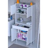 Eliusta Nordi 4 Kapak 2 Raflı Beyaz Dolap 70X173X32,5 cm Çekmeceli Çok Amaçlı Banyo/mutfak Dolabı - 70 cm