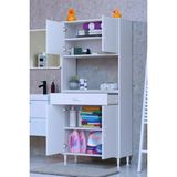 Eliusta Nordi 4 Kapak 2 Raflı Beyaz Dolap 75X173X32,5 cm Çekmeceli Çok Amaçlı Banyo/mutfak Dolabı - 75 cm