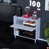 Eliusta Nova Çok Amaçlı Mutfak Modülü 100X87X32 cm Fırın Dolabı Ekmeklik ve Mutfak Düzenleyici - Beyaz - 100 cm