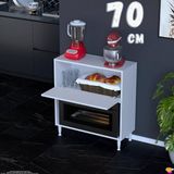 Eliusta Nova Çok Amaçlı Mutfak Modülü 70X87X32 cm Fırın Dolabı Ekmeklik ve Mutfak Düzenleyici - Beyaz - 70 cm