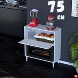 Eliusta Nova Çok Amaçlı Mutfak Modülü 75X87X32 cm Fırın Dolabı Ekmeklik ve Mutfak Düzenleyici - Beyaz - 75 cm