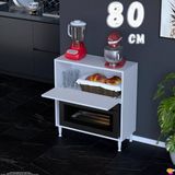 Eliusta Nova Çok Amaçlı Mutfak Modülü 80X87X32 cm Fırın Dolabı Ekmeklik ve Mutfak Düzenleyici - Beyaz - 80 cm