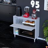 Eliusta Nova Çok Amaçlı Mutfak Modülü 95X87X32 cm Fırın Dolabı Ekmeklik ve Mutfak Düzenleyici - Beyaz - 95 cm