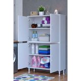 Eliusta Nuve Geniş Depolama Alanlı Dolap 100 cm Banyo/mutfak Çok Fonksiyonlu 100X138X32,5 cm Saklama Dolabı - Beyaz
