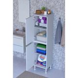 Eliusta Nuve Geniş Depolama Alanlı Dolap 40 cm Banyo/mutfak Çok Fonksiyonlu 40X138X32,5 cm Saklama Dolabı - Beyaz