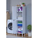 Eliusta Nuve Geniş Depolama Alanlı Dolap 50 cm Banyo/mutfak Çok Fonksiyonlu 50X138X32,5 cm Saklama Dolabı - Beyaz