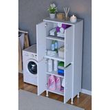 Eliusta Nuve Geniş Depolama Alanlı Dolap 55 cm Banyo/mutfak Çok Fonksiyonlu 55X138X32,5 cm Saklama Dolabı - Beyaz