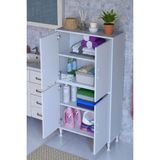 Eliusta Nuve Geniş Depolama Alanlı Dolap 70 cm Banyo/mutfak Çok Fonksiyonlu 70X138X32,5 cm Saklama Dolabı - Beyaz