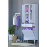 Eliusta Pine 55 Cm Genişlikte Dolap 55X171x32,5 Cm Banyo/Mutfak Dolabı İki Kapaklı Sepetli Dolap
