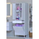Eliusta Pine 60 Cm Genişlikte Dolap 60X171x32,5 Cm Banyo/Mutfak Dolabı İki Kapaklı Sepetli Dolap
