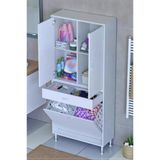 Eliusta Pine 70 Cm Genişlikte Dolap 70X171x32,5 Cm Banyo/Mutfak Dolabı İki Kapaklı Sepetli Dolap