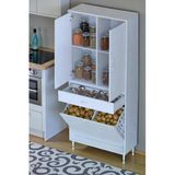 Eliusta Pine 80 Cm Genişlikte Dolap 80X171x32,5 Cm Banyo/Mutfak Dolabı İki Kapaklı Sepetli Dolap
