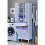 Eliusta Reli Dolap Beyaz Çok Kullanımlı 60 Cm Eninde Banyo Dolabı 60X171x32,5 Cm 2 Kapak 6 Raf Dolap