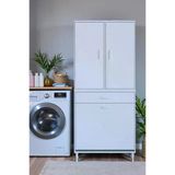 Eliusta Reli Dolap Beyaz Çok Kullanımlı 80 Cm Eninde Banyo Dolabı 80X171x32,5 Cm 2 Kapak 6 Raf Dolap